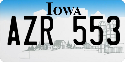 IA license plate AZR553