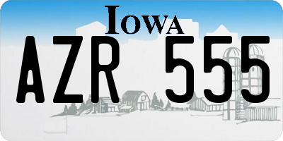 IA license plate AZR555