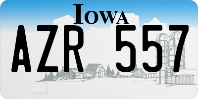 IA license plate AZR557