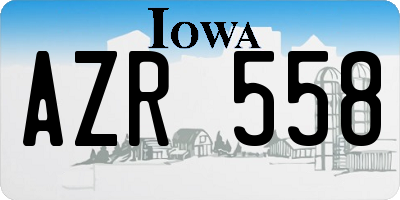 IA license plate AZR558
