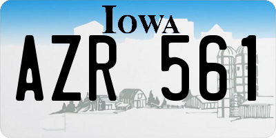 IA license plate AZR561
