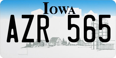 IA license plate AZR565