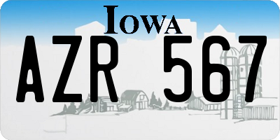 IA license plate AZR567