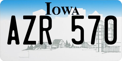 IA license plate AZR570
