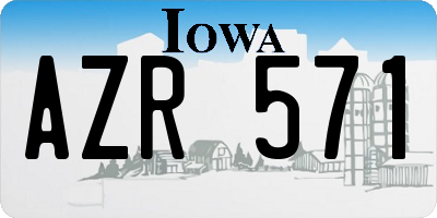 IA license plate AZR571