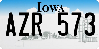 IA license plate AZR573