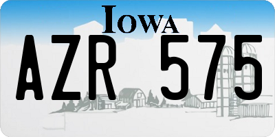 IA license plate AZR575