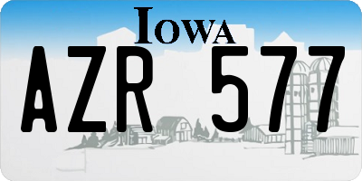 IA license plate AZR577