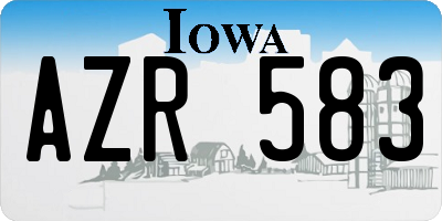 IA license plate AZR583