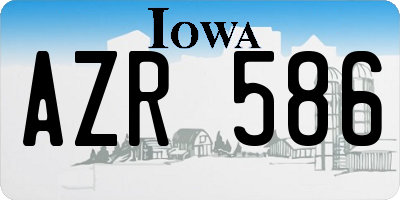 IA license plate AZR586