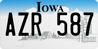 IA license plate AZR587