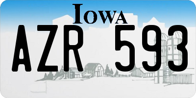 IA license plate AZR593