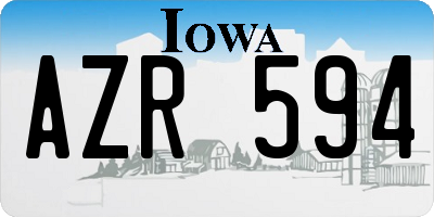 IA license plate AZR594