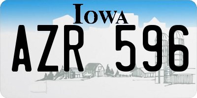 IA license plate AZR596