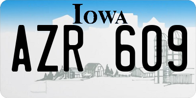 IA license plate AZR609