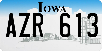 IA license plate AZR613
