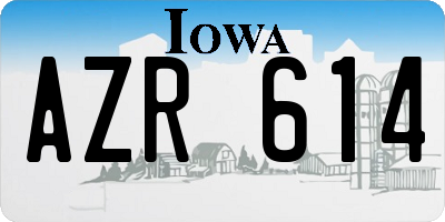 IA license plate AZR614