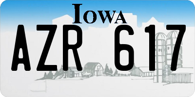 IA license plate AZR617