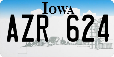 IA license plate AZR624
