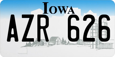 IA license plate AZR626