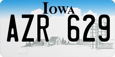 IA license plate AZR629