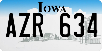 IA license plate AZR634