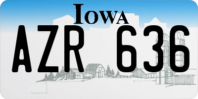 IA license plate AZR636
