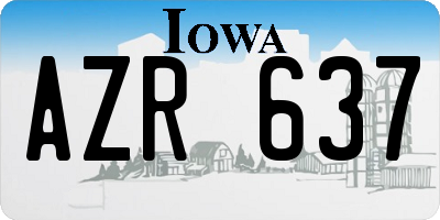 IA license plate AZR637
