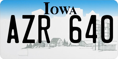 IA license plate AZR640