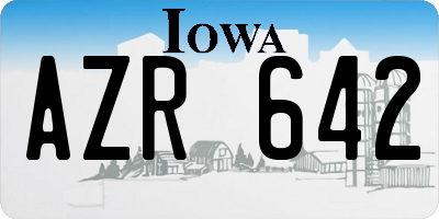 IA license plate AZR642