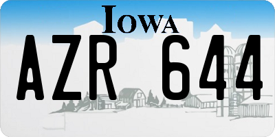 IA license plate AZR644