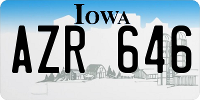 IA license plate AZR646