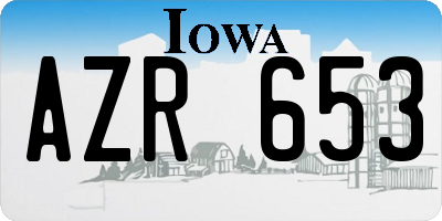 IA license plate AZR653