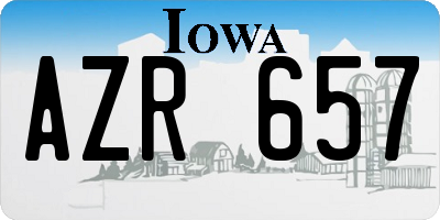 IA license plate AZR657