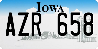 IA license plate AZR658