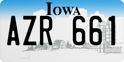 IA license plate AZR661