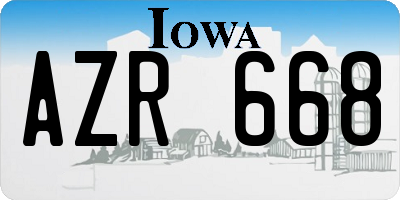 IA license plate AZR668