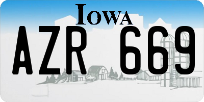 IA license plate AZR669