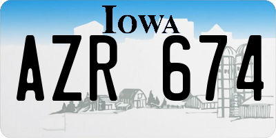 IA license plate AZR674
