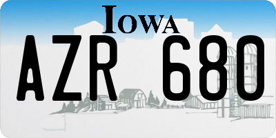 IA license plate AZR680