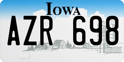 IA license plate AZR698