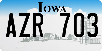 IA license plate AZR703