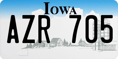 IA license plate AZR705