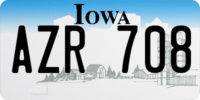 IA license plate AZR708