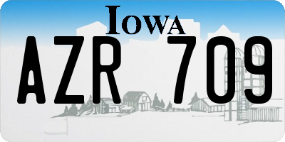 IA license plate AZR709