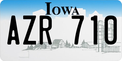 IA license plate AZR710