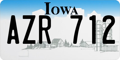 IA license plate AZR712