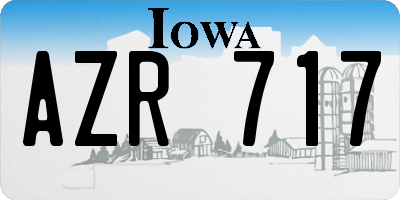 IA license plate AZR717