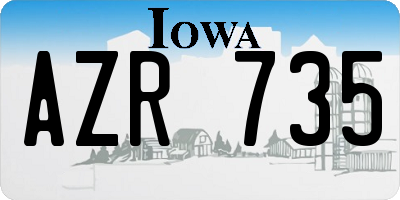 IA license plate AZR735