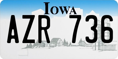 IA license plate AZR736